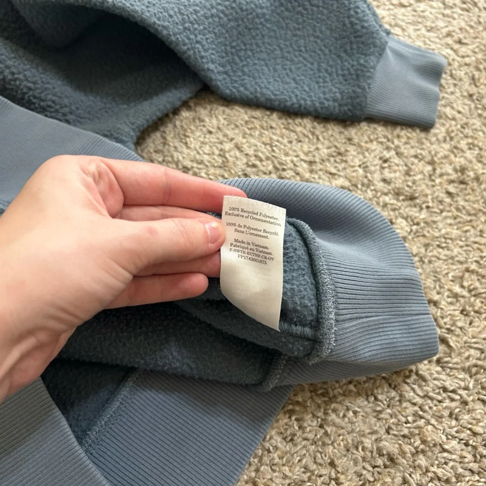 Everlane ReNew Fleece Oversized Crewneck Sweatshirt Women's Size Medium Blue - Picture 12 of 12